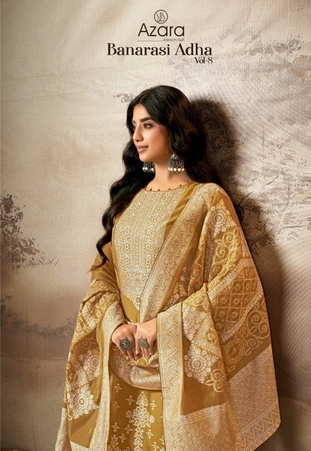 Banarasi Adha Vol 8 By Radhika Azara Cotton Jacquard Dress Material Orders In India